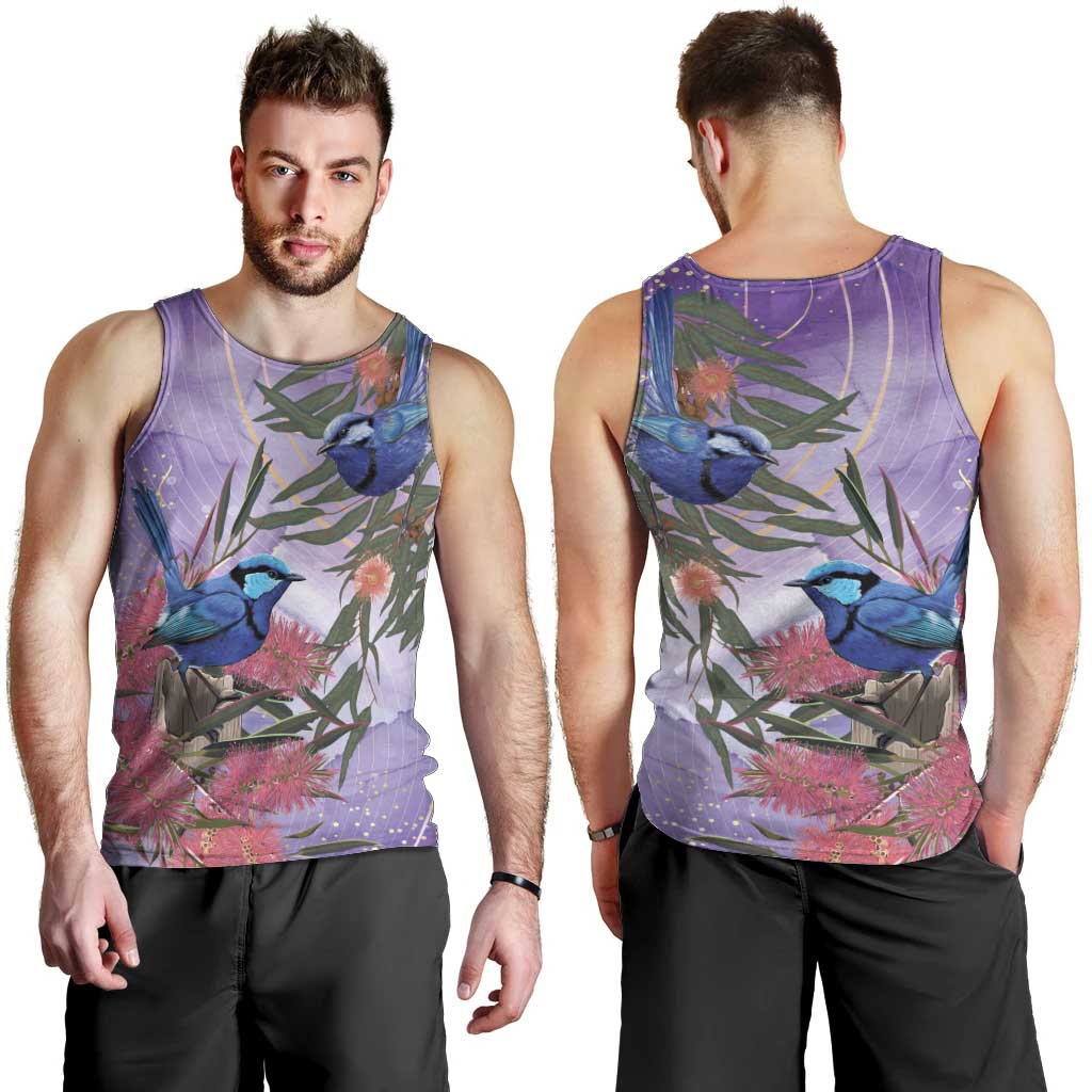 Australia Splendid Fairy Wren on Eucalyptus Men Tank Top Epilepsy Awareness - Aussie Hoodie