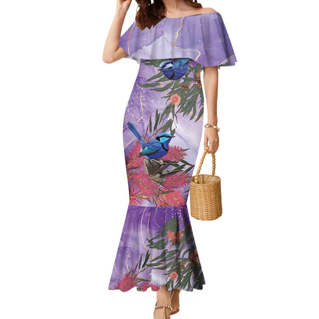 Australia Splendid Fairy Wren on Eucalyptus Mermaid Dress Epilepsy Awareness - Aussie Hoodie