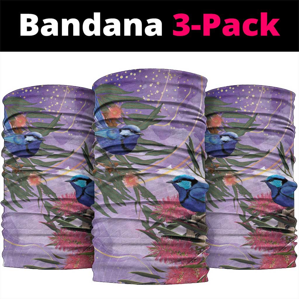 Australia Splendid Fairy Wren on Eucalyptus Neck Gaiter Epilepsy Awareness - Aussie Hoodie