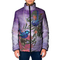 Australia Splendid Fairy Wren on Eucalyptus Padded Jacket Epilepsy Awareness - Aussie Hoodie