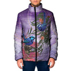 Australia Splendid Fairy Wren on Eucalyptus Padded Jacket Epilepsy Awareness - Aussie Hoodie