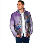 Australia Splendid Fairy Wren on Eucalyptus Padded Jacket Epilepsy Awareness - Aussie Hoodie