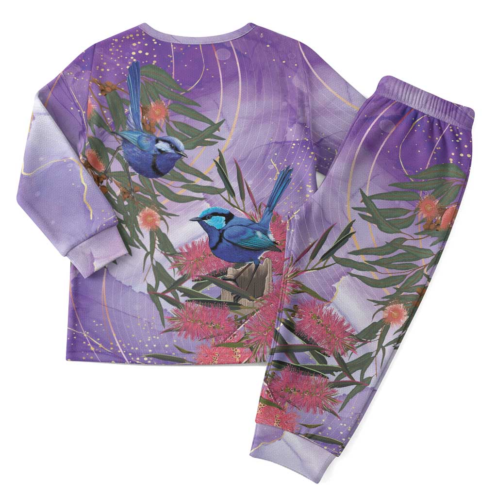 Australia Splendid Fairy Wren on Eucalyptus Christmas Pajama Set Epilepsy Awareness - Aussie Hoodie
