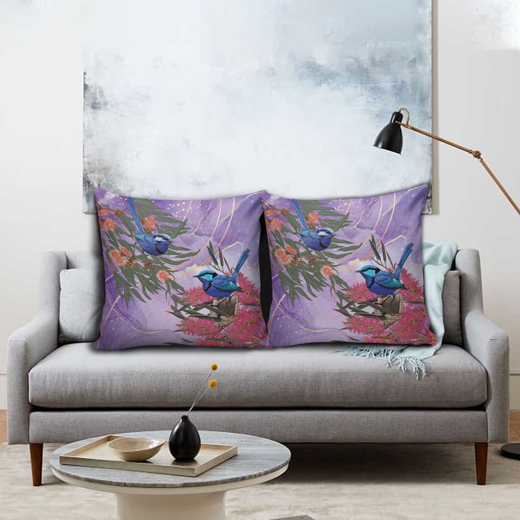 Australia Splendid Fairy Wren on Eucalyptus Pillow Cover Epilepsy Awareness - Aussie Hoodie