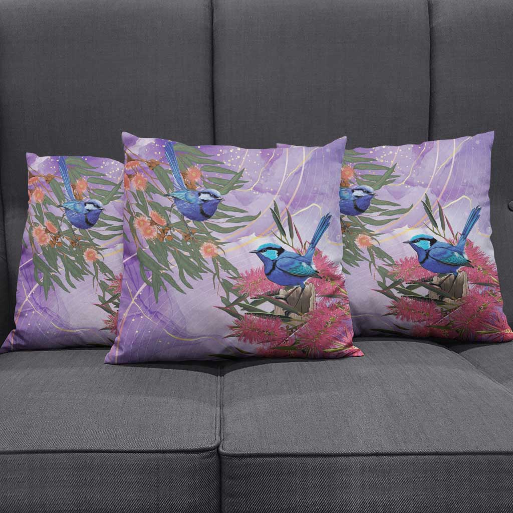 Australia Splendid Fairy Wren on Eucalyptus Pillow Cover Epilepsy Awareness - Aussie Hoodie