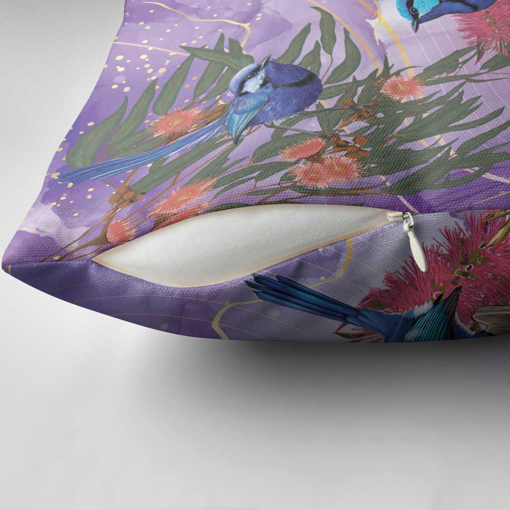 Australia Splendid Fairy Wren on Eucalyptus Pillow Cover Epilepsy Awareness - Aussie Hoodie