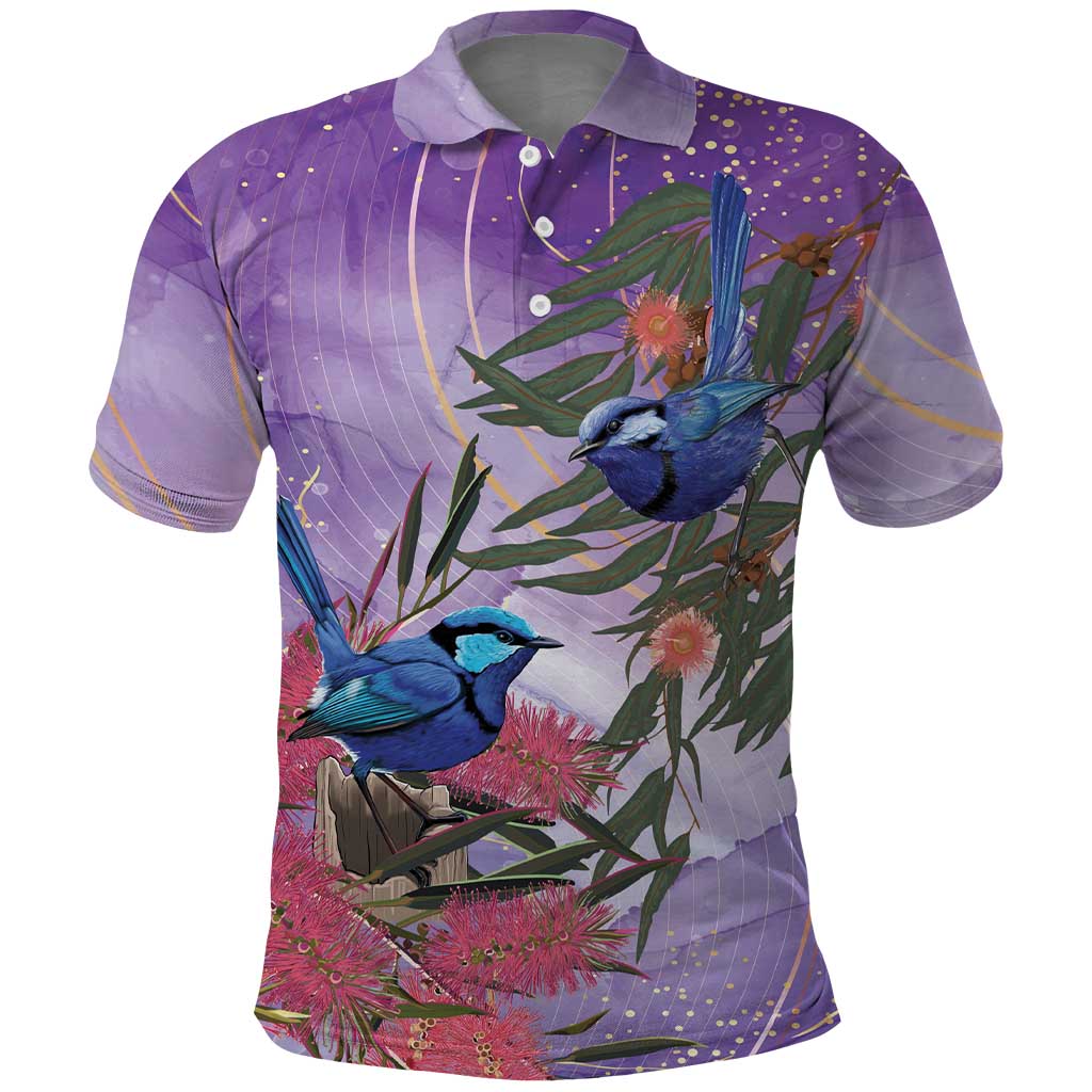 Australia Splendid Fairy Wren on Eucalyptus Polo Shirt Epilepsy Awareness - Aussie Hoodie
