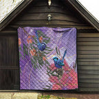 Australia Splendid Fairy Wren on Eucalyptus Quilt Epilepsy Awareness - Aussie Hoodie