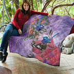 Australia Splendid Fairy Wren on Eucalyptus Quilt Epilepsy Awareness - Aussie Hoodie