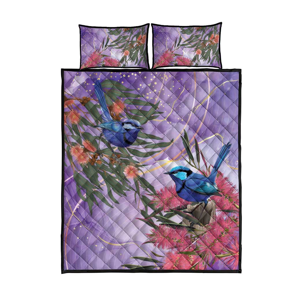 Australia Splendid Fairy Wren on Eucalyptus Quilt Bed Set Epilepsy Awareness - Aussie Hoodie