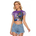 Australia Splendid Fairy Wren on Eucalyptus Raglan Cropped T Shirt Epilepsy Awareness - Aussie Hoodie