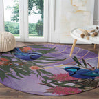 Australia Splendid Fairy Wren on Eucalyptus Round Carpet Epilepsy Awareness - Aussie Hoodie