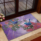 Australia Splendid Fairy Wren on Eucalyptus Rubber Doormat Epilepsy Awareness - Aussie Hoodie