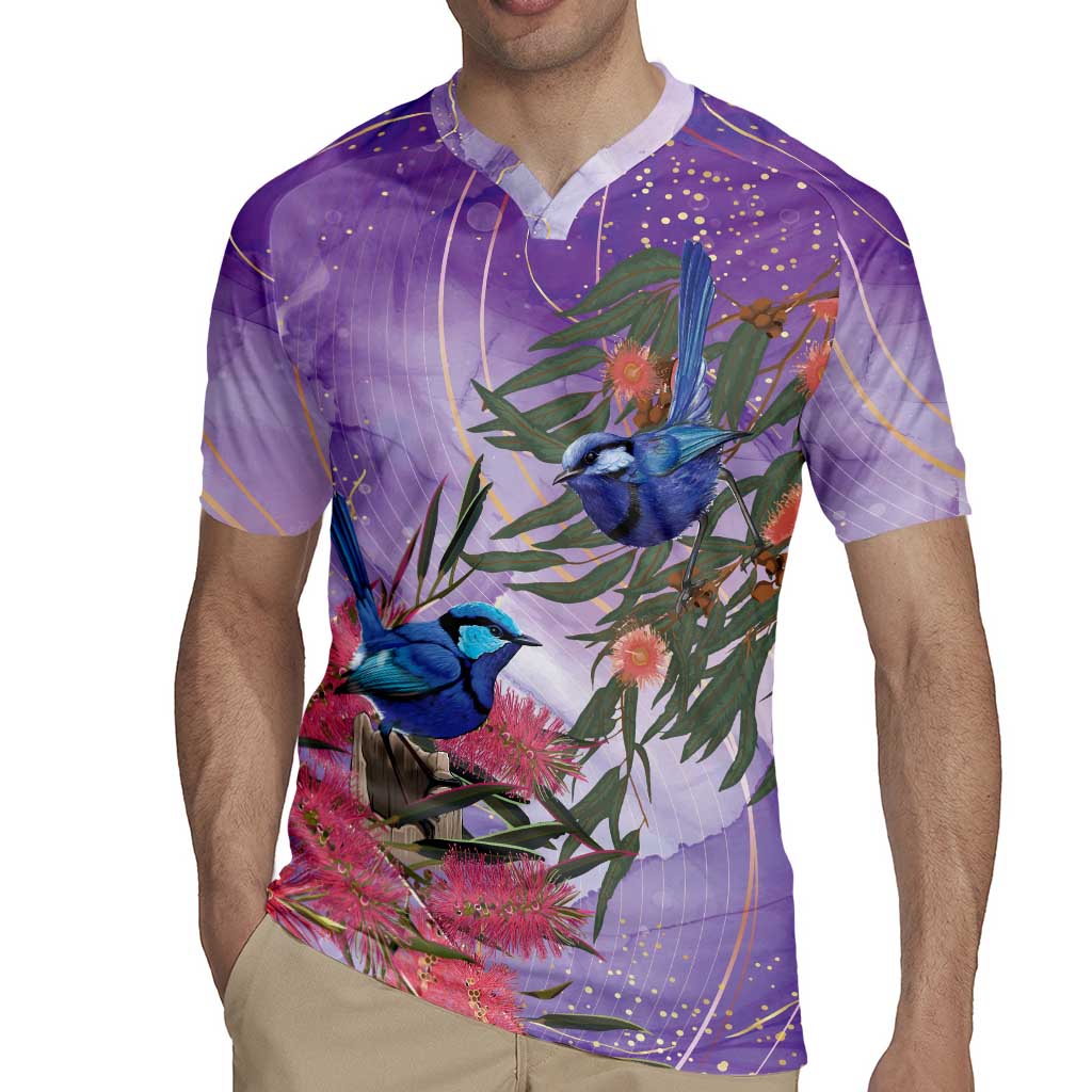 Australia Splendid Fairy Wren on Eucalyptus Rugby Jersey Epilepsy Awareness - Aussie Hoodie