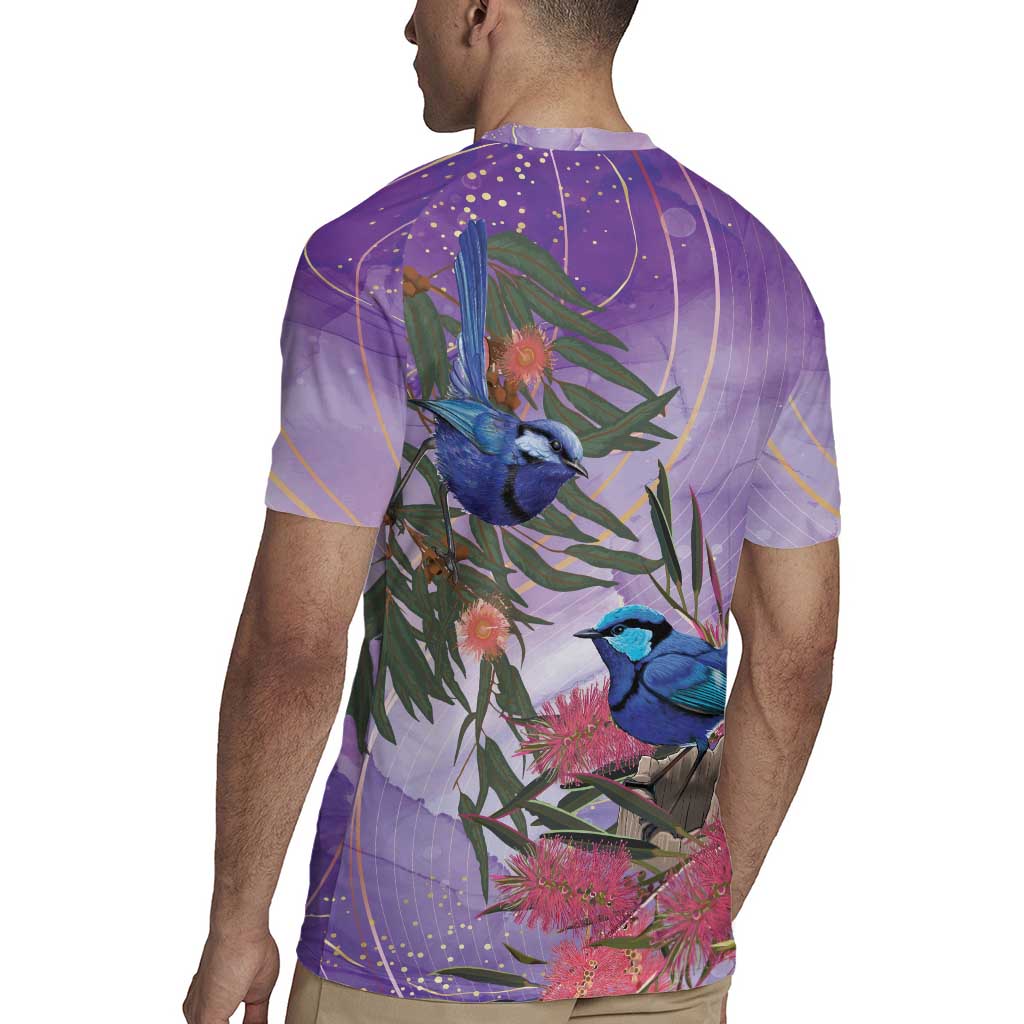 Australia Splendid Fairy Wren on Eucalyptus Rugby Jersey Epilepsy Awareness - Aussie Hoodie