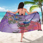 Australia Splendid Fairy Wren on Eucalyptus Sarong Epilepsy Awareness - Aussie Hoodie