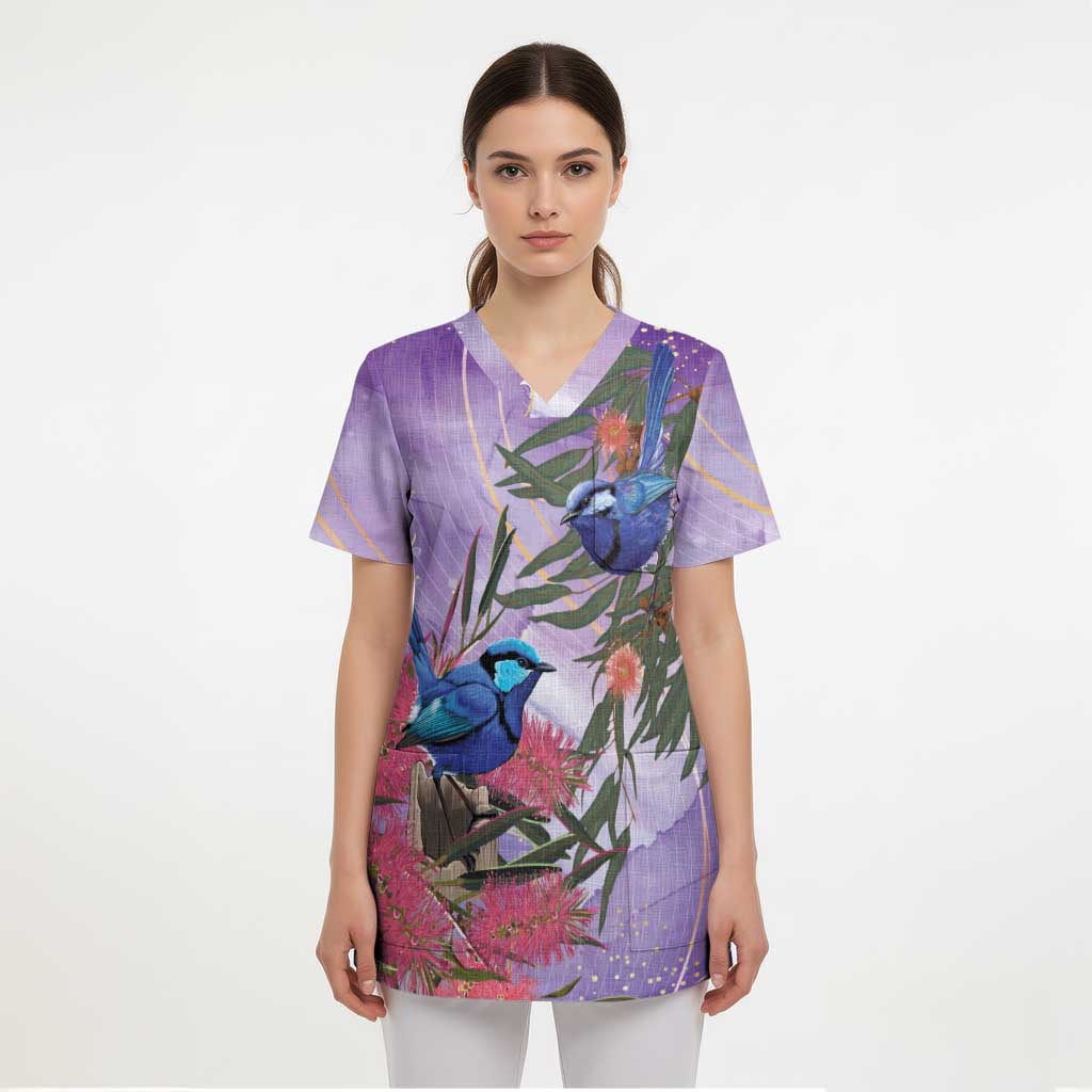Australia Splendid Fairy Wren on Eucalyptus Scrub Top Epilepsy Awareness - Aussie Hoodie