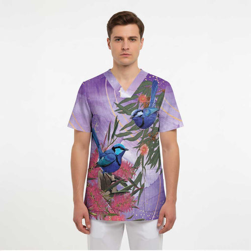 Australia Splendid Fairy Wren on Eucalyptus Scrub Top Epilepsy Awareness - Aussie Hoodie