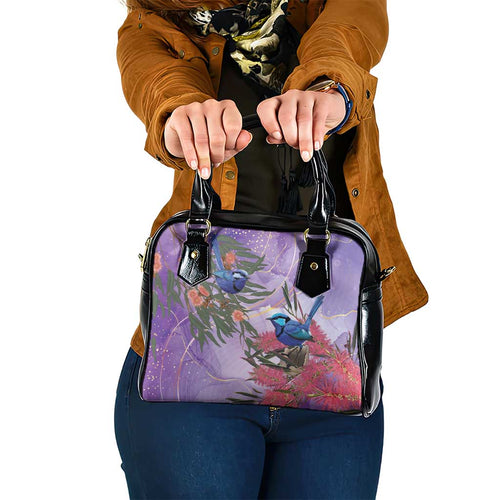 Australia Splendid Fairy Wren on Eucalyptus Shoulder Handbag Epilepsy Awareness - Aussie Hoodie