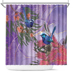 Australia Splendid Fairy Wren on Eucalyptus Shower Curtain Epilepsy Awareness - Aussie Hoodie