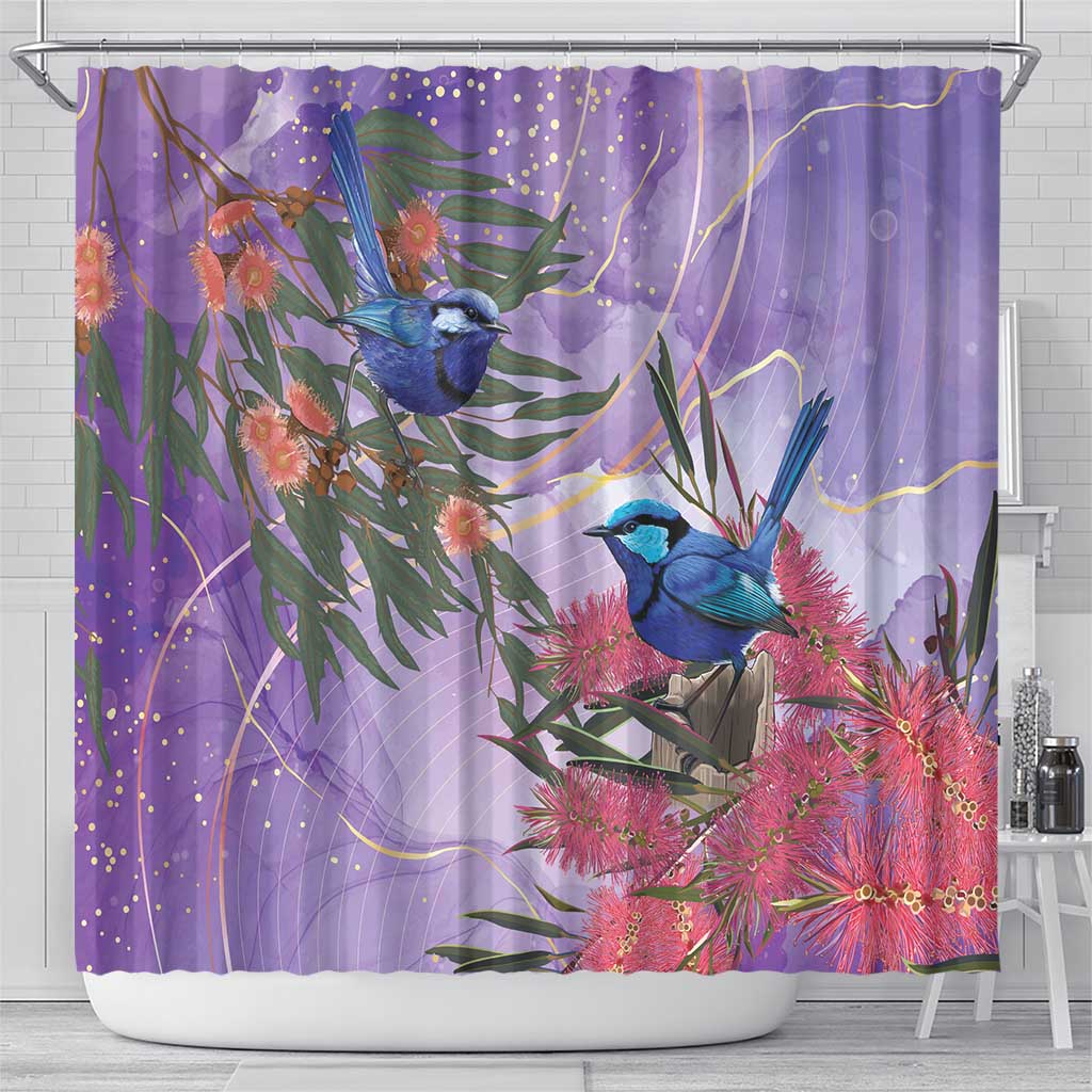 Australia Splendid Fairy Wren on Eucalyptus Shower Curtain Epilepsy Awareness - Aussie Hoodie