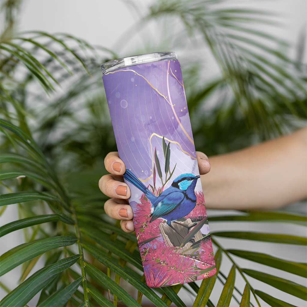 Australia Splendid Fairy Wren on Eucalyptus Skinny Tumbler Epilepsy Awareness - Aussie Hoodie