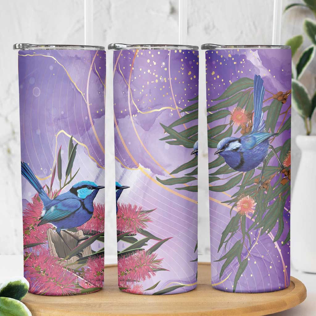 Australia Splendid Fairy Wren on Eucalyptus Skinny Tumbler Epilepsy Awareness - Aussie Hoodie