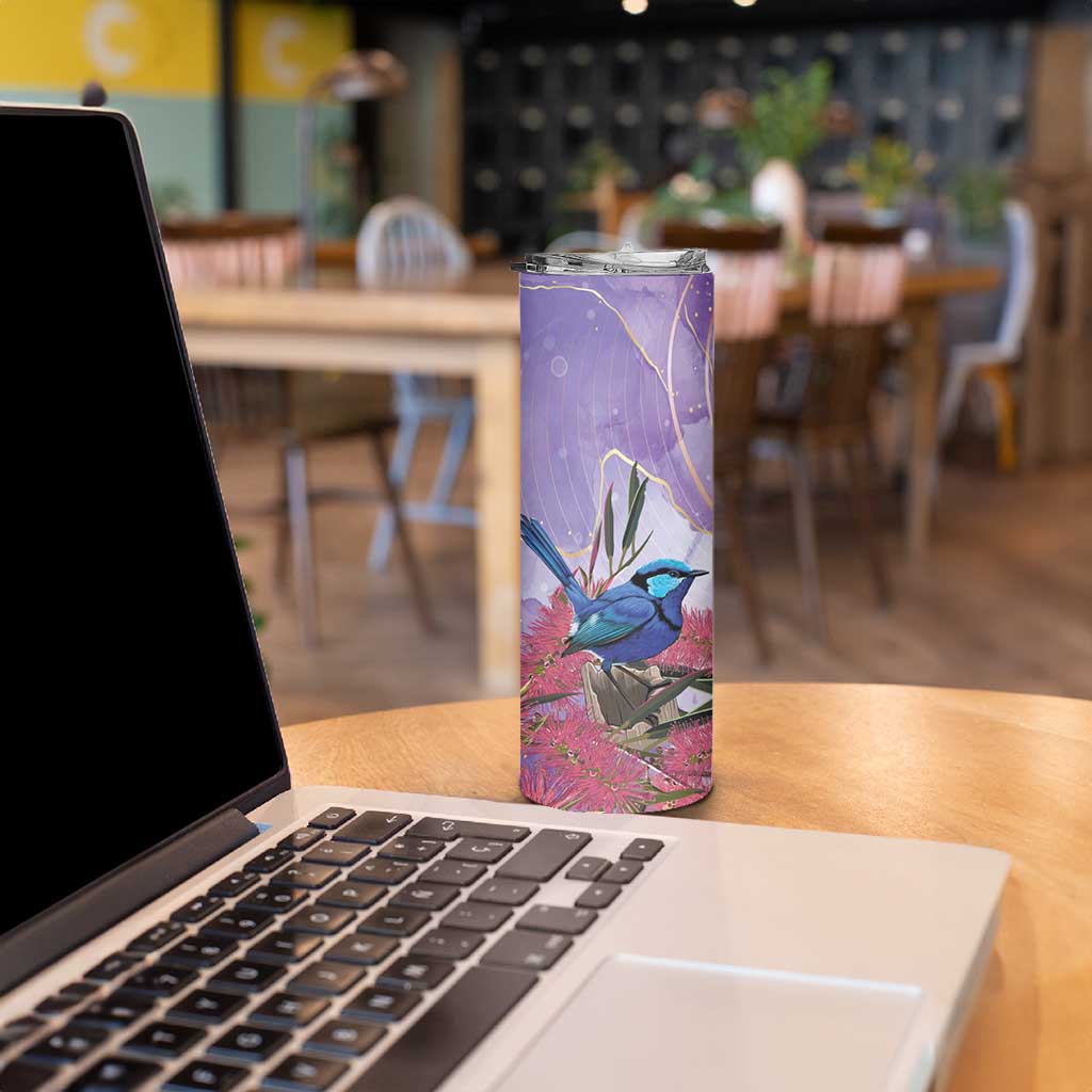 Australia Splendid Fairy Wren on Eucalyptus Skinny Tumbler Epilepsy Awareness - Aussie Hoodie