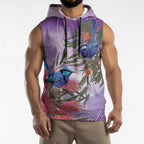 Australia Splendid Fairy Wren on Eucalyptus Sleeveless Hoodie Epilepsy Awareness - Aussie Hoodie