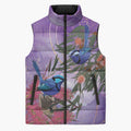 Australia Splendid Fairy Wren on Eucalyptus Sleeveless Puffer Jacket Epilepsy Awareness - Aussie Hoodie
