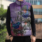 Australia Splendid Fairy Wren on Eucalyptus Sleeveless Puffer Jacket Epilepsy Awareness - Aussie Hoodie