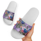 Australia Splendid Fairy Wren on Eucalyptus Slide Sandals Epilepsy Awareness - Aussie Hoodie