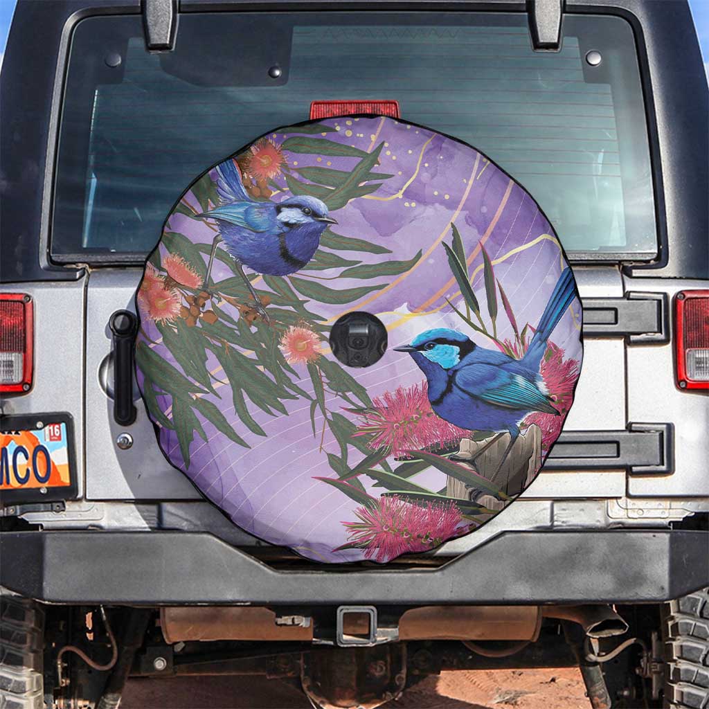 Australia Splendid Fairy Wren on Eucalyptus Spare Tire Cover Epilepsy Awareness - Aussie Hoodie