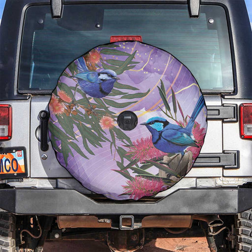 Australia Splendid Fairy Wren on Eucalyptus Spare Tire Cover Epilepsy Awareness - Aussie Hoodie