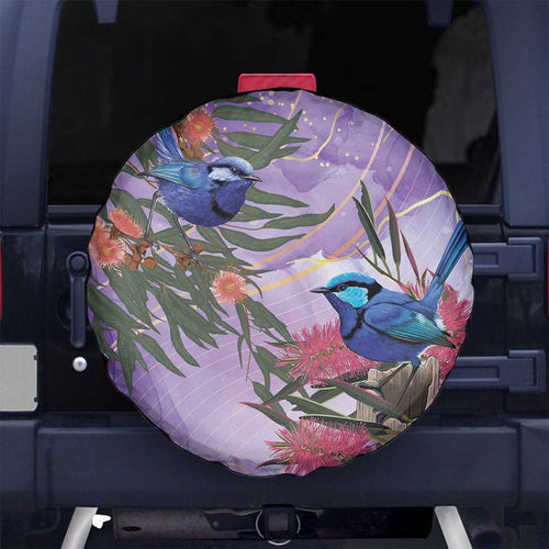 Australia Splendid Fairy Wren on Eucalyptus Spare Tire Cover Epilepsy Awareness - Aussie Hoodie