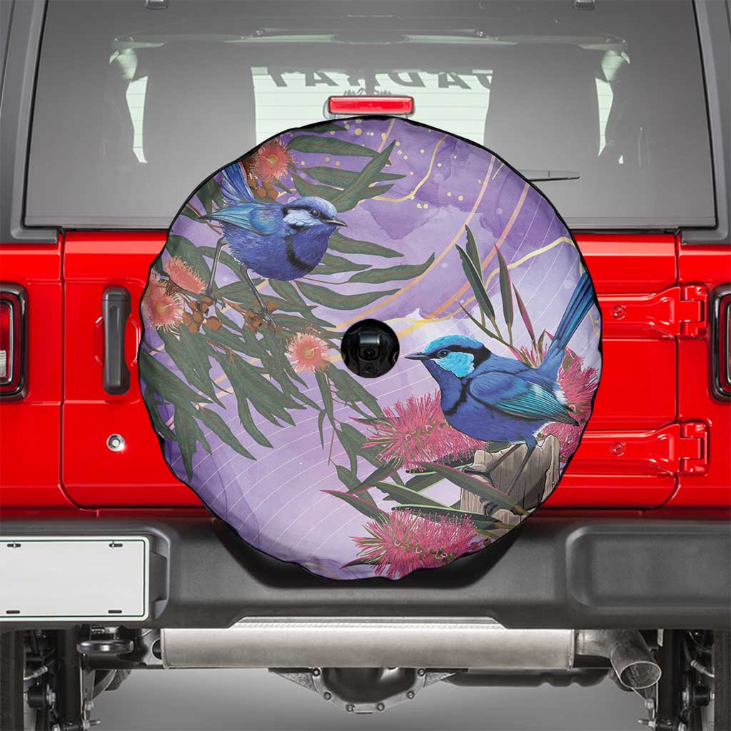 Australia Splendid Fairy Wren on Eucalyptus Spare Tire Cover Epilepsy Awareness - Aussie Hoodie