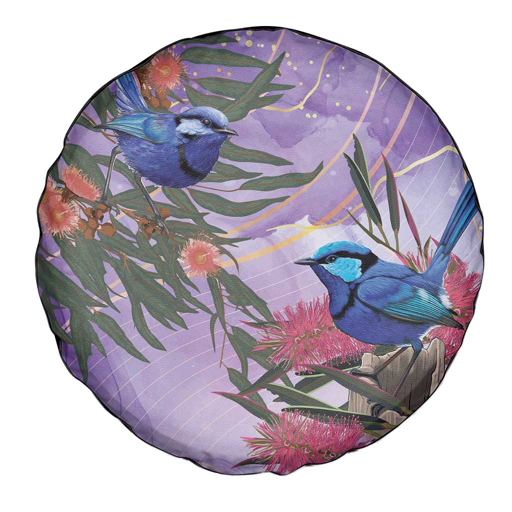 Australia Splendid Fairy Wren on Eucalyptus Spare Tire Cover Epilepsy Awareness - Aussie Hoodie