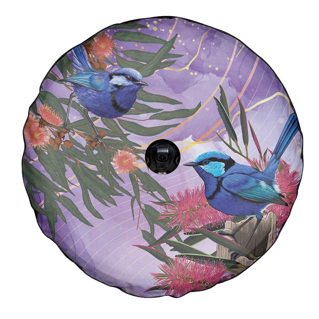 Australia Splendid Fairy Wren on Eucalyptus Spare Tire Cover Epilepsy Awareness - Aussie Hoodie
