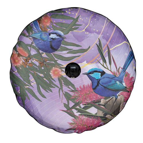 Australia Splendid Fairy Wren on Eucalyptus Spare Tire Cover Epilepsy Awareness - Aussie Hoodie