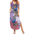 Australia Splendid Fairy Wren on Eucalyptus Summer Maxi Dress Epilepsy Awareness - Aussie Hoodie