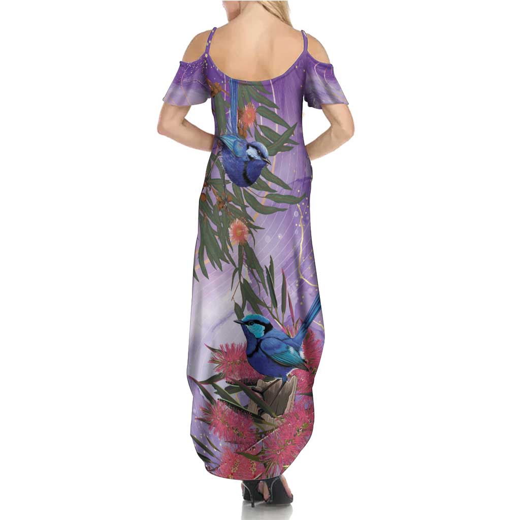 Australia Splendid Fairy Wren on Eucalyptus Summer Maxi Dress Epilepsy Awareness - Aussie Hoodie