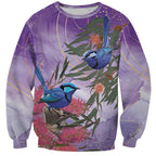 Australia Splendid Fairy Wren on Eucalyptus Sweatshirt Epilepsy Awareness - Aussie Hoodie