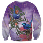 Australia Splendid Fairy Wren on Eucalyptus Sweatshirt Epilepsy Awareness - Aussie Hoodie