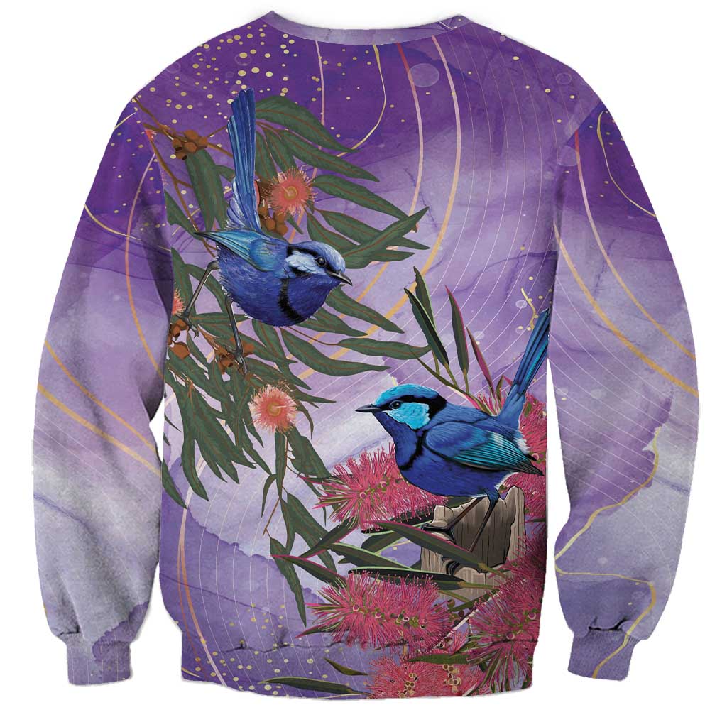 Australia Splendid Fairy Wren on Eucalyptus Sweatshirt Epilepsy Awareness - Aussie Hoodie