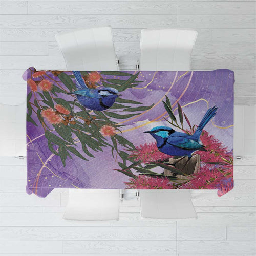 Australia Splendid Fairy Wren on Eucalyptus Tablecloth Epilepsy Awareness - Aussie Hoodie