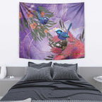 Australia Splendid Fairy Wren on Eucalyptus Tapestry Epilepsy Awareness - Aussie Hoodie