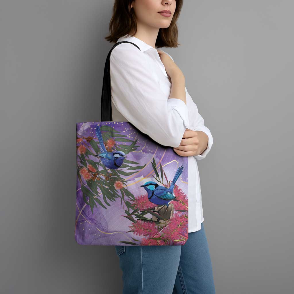 Australia Splendid Fairy Wren on Eucalyptus Tote Bag Epilepsy Awareness - Aussie Hoodie