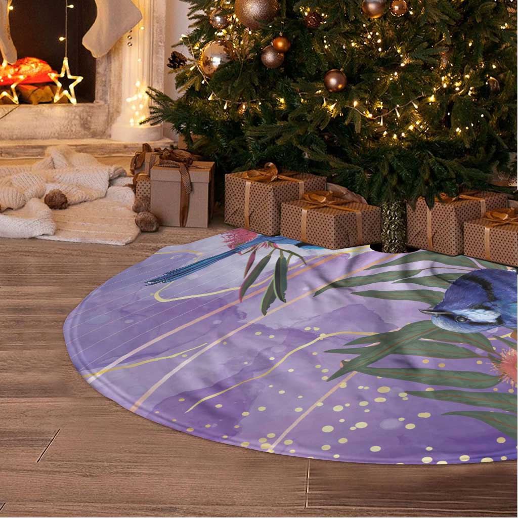 Australia Splendid Fairy Wren on Eucalyptus Tree Skirt Epilepsy Awareness - Aussie Hoodie