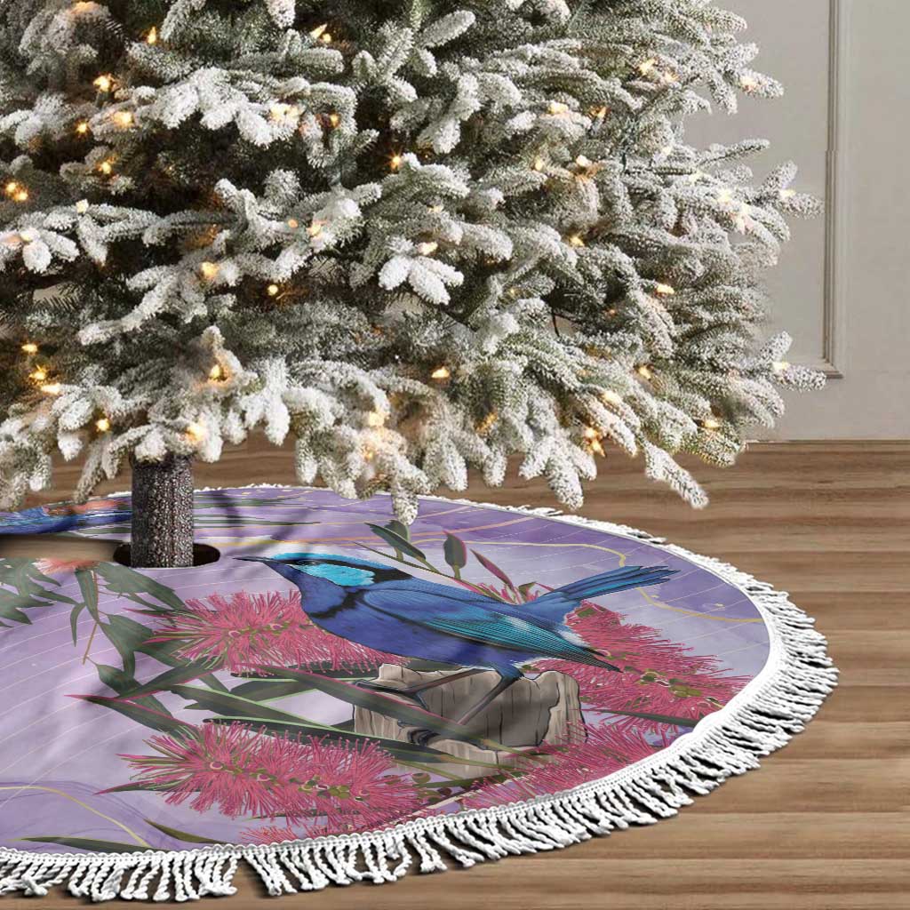 Australia Splendid Fairy Wren on Eucalyptus Tree Skirt Epilepsy Awareness - Aussie Hoodie