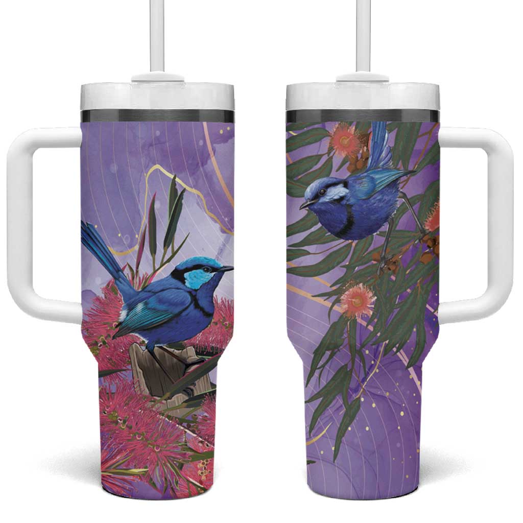 Australia Splendid Fairy Wren on Eucalyptus Tumbler With Handle Epilepsy Awareness - Aussie Hoodie